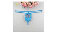 Super Sexy Men Open Thongs G-String Bulge Jockstrap T-Back Brief Underwear (Blue)