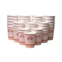 Disposable Coffee Cups With Lids (50 Pack), 8 Oz White Double Wall, Insulated Recyclable Paper Cups With Tight Resealable Lids. For Hot and Cold Drinks. No Sleeve Needed