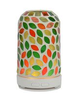 Somark Hand-Craft Color Glass Leaves Ultrasonic Essential Oil Diffuser 100 ml with 7 Color LED Lights