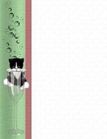 Cat In Champagne Glass Stationery Printer Paper 26 Sheets