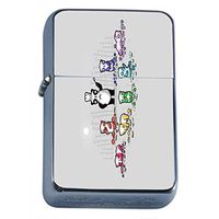 Rainbow Pandas Flip Top Oil Lighter Em1 Smoking Cigarette Silver Case Included