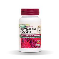 NaturesPlus Herbal Actives Red Yeast Rice 600mg & CoQ10 100mg, Extended Release - 30 Vegan Tablets - Maximum Potency Supplement, Antioxidant - Vegetarian, Gluten-Free - 30 Servings