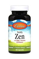Carlson - Totally Zen, GABA, L-Theanine & B Vitamins, Healthy Mood, Promotes Calmness & Mental Clarity, 60 Capsules