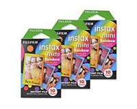 Fujifilm Instax Mini Film for Instant Film Camera - Rainbow, 10 Sheets/Pack x 3(total 30 Sheets)