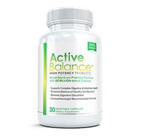 Active Balance: Maximum Strength Acidophilus Probiotics with Prebiotics | Digestive Enzymes with 50 Billion CFUs, Shelf Stable, Acid & Bile Resistant for Optimal Gut Health, 30 Capsules