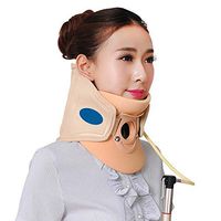Traction Cervical Collar Air Device Neck Massager and Brace Orthosis Vertebrae Support Belt with Pump Stretcher for Travel Home Improved Spine Alignment Fauay,Yellow