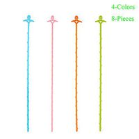 Cute Smiling Face Shaped Drain Snake Sewer Hair Cleaning Tool For Sink Bathtub Toilet 8PCS