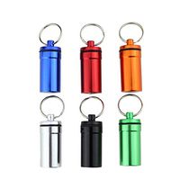 Nightkids 6PCS Aluminum Alloy Waterproof Sealed Portable Daily Pill Box Portable Keychain Pill Bag Pill Organizer Can Be Used for First Aid Supplies Protection Pill Box(Random Color)