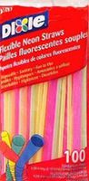 Dixie Flexible Neon Straws 100/pk.
