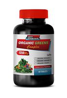antioxidant Supplement Anti Aging - Organic Greens Complex 1350MG - Premium Dietary Supplement - Spinach Extract Organic - 1 Bottle 60 Tablets