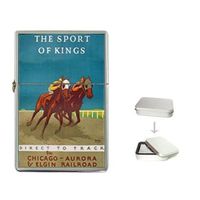 New Product THE SPORT OF KINGS HORSE RACING VINTAGE CHICAGO TRAIN Flip Top Cigarette Lighter + free Case Box