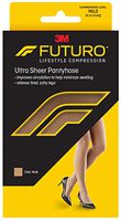Futuro Energizing Ultra Sheer Pantyhose for Women, Helps Relieve Symptoms of Mild Spider Veins, Mild Compression, French Cut, Small, Nude