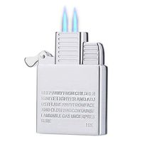 Butane Lighter Insert Dual Torch Flame Insert (No Fuel Included)