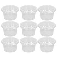 100PCS Disposable Clear 2oz 55ML Portion Cups with Lids for BBQ Picnic Restaurant