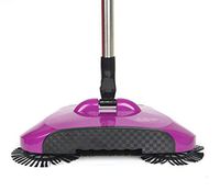 hierkryst Brush Sweeping Machine Household Cleaner Automatic Push Sweeper Broom Without Electricity (Purple)