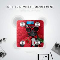 Bluetooth Bathroom Scales Valentines French Bulldog Dog Love Holding Scale for Weighing People Body Fat Composition Monitor Analyzer with Smartphone App for Body Management-396lbs