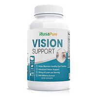 Lutein Eye Vitamins (Non-GMO) : Vision Support Supplement for Dry Eyes with Lutein, Beta Carotene, Bilberry, Grapeseed, Beta-Carotene, Zinc - 60 Capsules