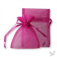 60 Fuchsia Organza Gift Bags 5"x7"