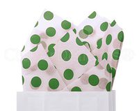 CleverDelights Green Polka Dot Premium Tissue Paper - 300 Sheets - 20" x 30" - Acid-Free Gift Paper Bulk