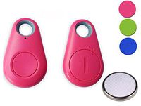 Yiiena Pink Pet Dog Tracker New Smart Bluetooth Tracer GPS Locator Tag Alarm Wallet Key Pet Dog Tracker