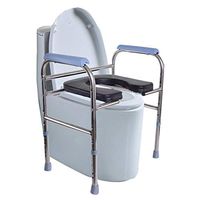XWZJY Heavy Duty Bariatric Toilet Seat Household Commode Chair Portable Toilet with Safety Steel Frame Non-Slip Leg Pad/Handrail for Seniors, Disabled
