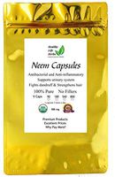Healthy Life Herbs Organic Neem Capsules - Antibacterial and Anti-inflammatory - Fights Dandruff - Strengthens Hair - 90 Capsules