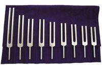 Solfeggio Tuning Forks Set of 9 Forks with Activator and Pouch