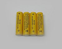 AA Ni-Cd 600mAh Yellow Rechargable Batteries for Solar Powered Units (4-Pack)