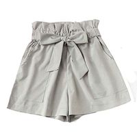 LinqiudD Clearance Fashion Women Pocket Loose Hot Pants Lady Summer Beach Shorts Trousers(Gray,M)