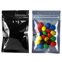 Mylar Smell Proof Bags - Zipper w/Heat Seal - 100 Bags (Black & Clear, 1 Gram)