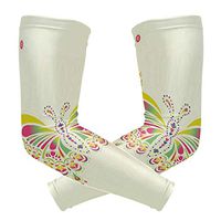 LEVEIS Color Butterfly Arm Sleeves UV Protection for Men Women Sunblock Protective Gloves Running Golf Cycling Driving Long Arm Cover 1 Pair