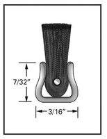 Tanis Brush MB401024 Metal Back Strip Brush with Light Duty 3/16" Galvanized Steel Backing, Black Nylon Bristles, 2' Overall Length, 6" Trim Length, 0.014" Bristle Diameter