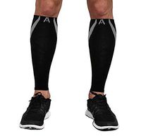 Calf Compression Sleeves | One Pair | Attain Fitness Graduated Compression Sleeves for Shin Splints & Performance. Spiral Compression for Improved Recovery and Blood Flow (Medium, Steel)
