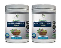 Blood Pressure Vitamins for Men - Alfalfa Grass Leaf Organic Powder - Alfalfa Leaf Vitamins - 2 Cans 16 OZ (112 Servings)