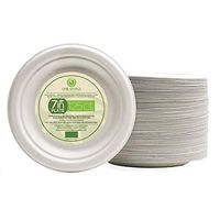 125 COUNT 7" inch Round Disposable eco-friendly Sugarcane Paper Plates