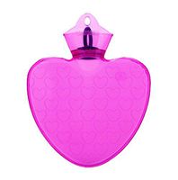 1 Liter Love Shape Hot Water Bottle,Rose Red + Random Fleece Cover