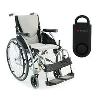 Karman S-Ergo 115 Ultra Lightweight Ergonomic Wheelchair | Seat Size 20" X 17" | Swing Away Footrest | Quick Release Wheels in Silver & Free 130 dB Black Personal Safety Alarm/Siren!