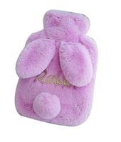 [Purple] Hot Water Bottle Filling Water Plush Hand Warmer, 800ml