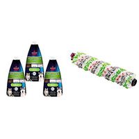 BISSELL Crosswave Pet Accessory Bundle - Bissell Multi Surface Pet Floor Cleaning Formula, 3 Pack, Green and Bissell Tangle-Free Crosswave Multi-Surface Pet Brush Roll, White