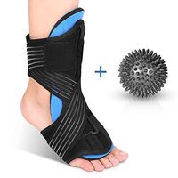 Upgraded Plantar Fasciitis Night Splint, Plantar Fasciitis Brace Orthotic Foot Drop Brace with Elastic Straps and Massage Ball for Plantar Fasciitis, Drop Foot, Achilles, Tendonitis Pain Relief