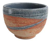 Mino ware Japanese Pottery Large Bowl Sky Blue on Orange Crackled (Matcha/Rice) made in Japan (Japan Import) MSB009