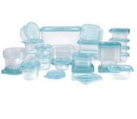 Home 100PC Plastic Storage Set Aqua