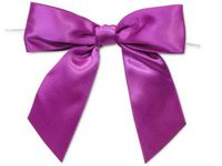 6ct. Pre-Tied Purple 5" Satin Gift Bows Wire Ties Ready-to-Use 1-1/2" Ribbon nfLG -1803