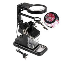 WAOBE Magnifier Station with LED Lights, Welding Magnifying Glass 3X 4.5X Lens Auxiliary Clip Loupe Desktop Magnifier, Third Hand Soldering Stand Repair Tool