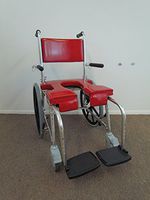 GO-Anywhere Commode 'n Shower Chair - Self-Propel Red Upgrade 1-5/8" Cushions