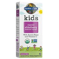 Garden of Life Kids Organic Elderberry Immune Syrup with Vitamin c for Immune Support - Sugar Free Sambucas Elderberry Syrup for Kids Plus Aronia Berry & Acerola Cherry, 116 Ml (3.9 Fl Oz) Liquid