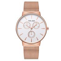 YOLAKO Women Business Wrist Watch for Men's Gift Classic Watch Ladies Watch Daily Style (Rose Gold)