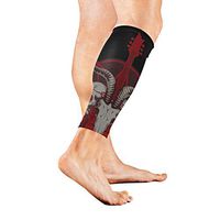 Calf Guard Sleeves Skull Roses Musical Rock Sports Calves Guards Sleeves for Running, Basketball, Baseball, Football