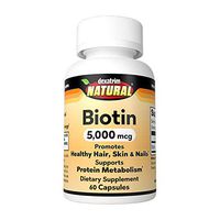 Dexatrim Natural Biotin Supports Healthy Hair Skin Nails Protein Metabolism Dietary Supplement 5000 mcg (60 Capsules)