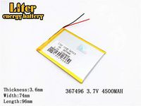 3.7V 4500mAh 367496 Lithium Polymer Ion Rechargeable Battery Lithium Polymer Li-Po Battery for MP4 GPS MP3 Bluetooth Stereo DIY Gift